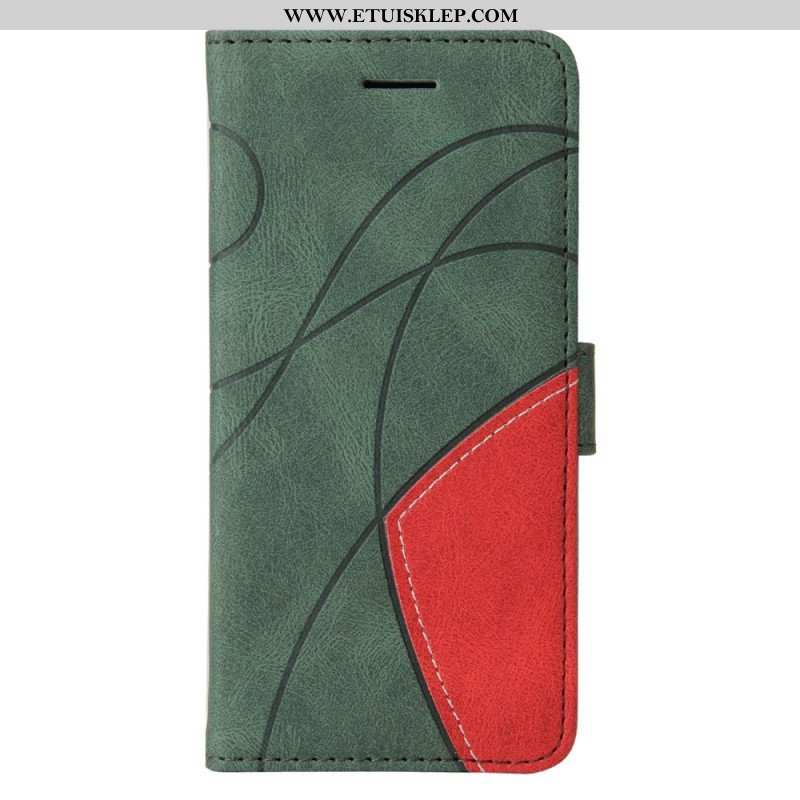 Etui Folio do iPhone 14 Pro z Łańcuch Dwukolorowy Pasek